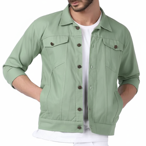 Fabricant de vêtements de haute qualité Veste vintage lourde pour hommes Veste en jean décontractée à fermeture éclair pour hommes - Product Image 1