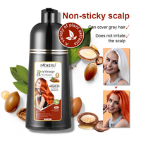 Tinte Permanente para el Cabello con Aceite de Argán de 500 ml, Tono Rojo Cobre Naranja, Cobertura Rápida del Cabello Gris