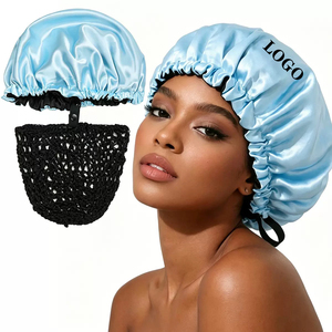 Bonnet <span class=keywords><strong>de</strong></span> <span class=keywords><strong>nuit</strong></span> en satin 2-en-1 détachable avec logo personnalisé, ajustable, idéal <span class=keywords><strong>pour</strong></span> les femmes, réutilisable <span class=keywords><strong>pour</strong></span> un usage quotidien - Product Image 1