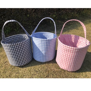 Hot sale gingham easter basket monogram plaid easter bucket