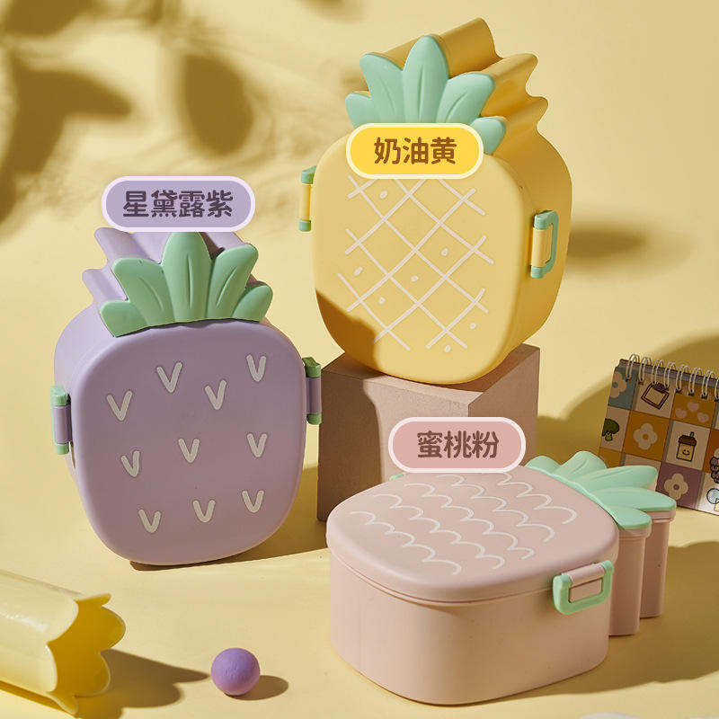 กล่องอาหารกลางวันลูกกวาดสับปะรด