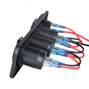 Panel de toma de cargador <span class=keywords><strong>USB</strong></span> de 12V y 24V para barco marino, autobús, VAN, RV, montaje en Panel, puerto de carga <span class=keywords><strong>USB</strong></span>, toma de encendedor de cigarrillos, voltímetro - Product Image 4