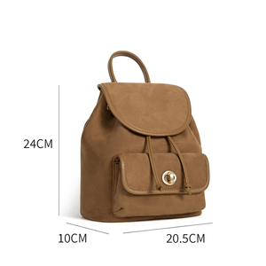 사용자 정의 빈티지 패션 배낭 하이 퀄리티 여성 가방 배낭 유행 가짜 스웨이드 가죽 숙녀 배낭 - Product Image 3