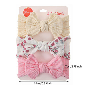 Conjunto de 3 Diademas de Flores con Lazo para Bebé Niña, de Poliéster Suave y Elástico, Estilo Dulce de Princesa, Regalo de Cumpleaños para Niñas de 0 a 3 Años - Product Image 5