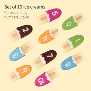Jeu d'association des chiffres en forme de bâtonnet de glace pour l'éducation des enfants, jouet d'apprentissage des mathématiques numériques coloré, jouet Montessori pour bébés - Product Image 4