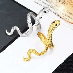 FY Fashion <span class=keywords><strong>Finger</strong></span> anelli oro Chunky in acciaio inossidabile senza dissolvenza cerchio impermeabile a spirale serpente anello da dito per donna uomo - Product Image 4