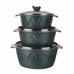 Lotus Design Set Of <b>Pots</b> Die Cast Aluminum Non Stick <b>Soup</b> <b>Pot</b> Stew <b>Pot</b> Household 2.1L 3.1L 5L Above - Product Image 1