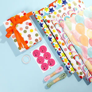 กระดาษห่อของขวัญพิมพ์ลายสีรุ้งสำหรับวันเกิด43*300ซม. ดีไซน์ใหม่ - Product Image 4