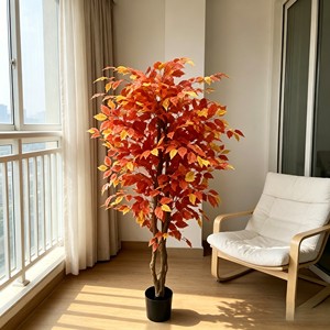 Hot Sale Artificial Autumn Banyan <b>Tree</b> Fall Colors Faux Ficus Plant No Watering Knock Down Design for Home Office Wedding Party - Product Image 5