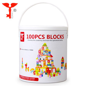 100 Pezzi Blocchi di Costruzione in Legno con Alfabeto Arabo per Bambini, Gioco Educativo con Lettere ABC in Secchio - Product Image 2
