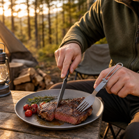 Ensemble de vaisselle pliable en titane pur ultraléger pour le camping en plein air, la randonnée et les voyages