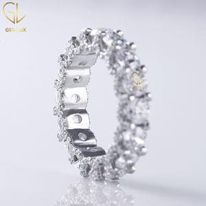 แหวนเพชรโมอิสแบบเต็มสำหรับสตรีมีขนาดและรูปร่างตามสั่งสำหรับปาร์ตี้ดีไซน์ล่าสุด - Product Image 4