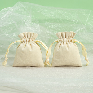 Jewelry <b>Drawstring</b> Bag Brushed Cotton Linen Fabric Rectangular <b>Bracelet</b> Bangle Packaging 15x20cm 10x15cm 13x18cm 9x12cm 7x9cm - Product Image 2