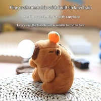 Porte-clés en peluche Capybara souffleur de bulles avec son, décoration de voiture, pendentif mignon unisexe, rembourrage en coton PP, à partir de 14 ans