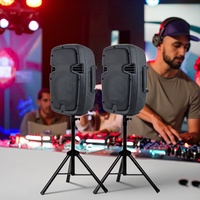 Système de Haut-Parleurs PA Actif et Passif 2x 8'' de 800 W avec Bluetooth TWS pour Fêtes, Audio Professionnel, et 2 Pieds