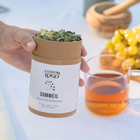 Boîte cylindrique en carton personnalisée avec logo, tube en papier kraft biodégradable pour l'emballage de thé en vrac et de grains de café