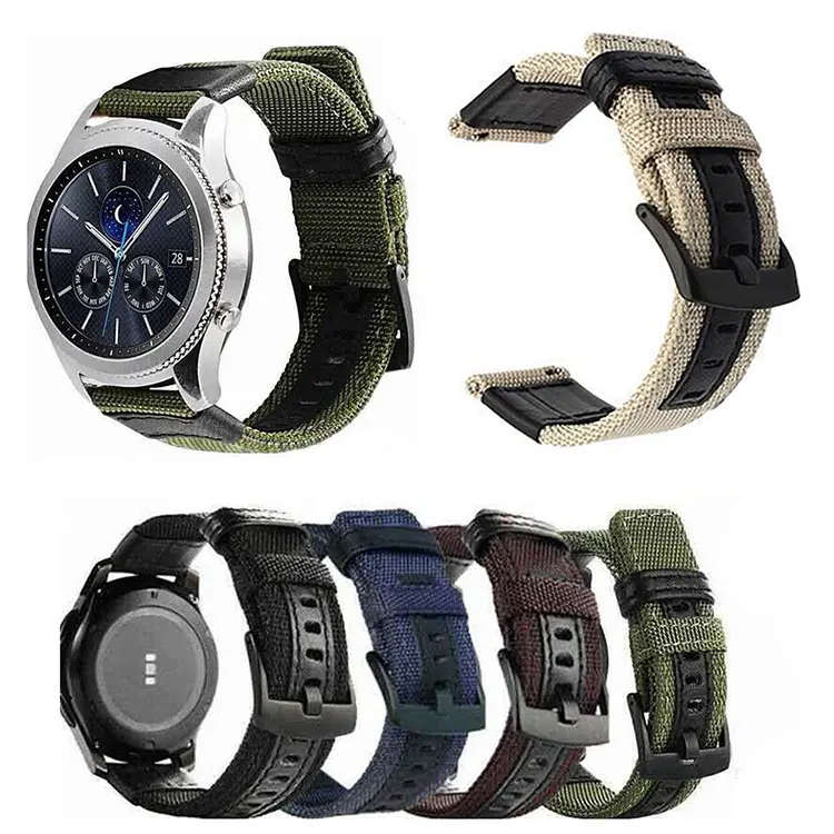 Aksesoris Jam Tangan untuk Apple Watch Bands Series 6 SE 5 4 3 Tali Kanvas dengan Kulit Asli Lembut untuk Apple Watch