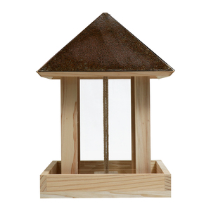 Mangeoire à oiseaux suspendue en bois massif, anti-écureuil, pour l'extérieur, boîte à nourriture, accessoires pour <span class=keywords><strong>cage</strong></span> à oiseaux en bois - Product Image 4