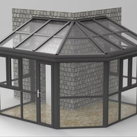 Véranda en aluminium préfabriquée en forme de L, isolée, toutes saisons, avec verre, pour jardin, fabrication directe d'usine, OEM