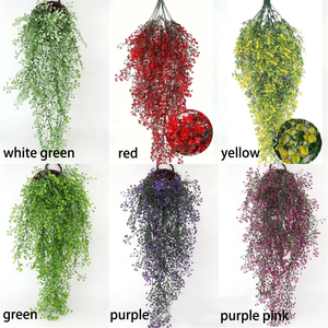 <span class=keywords><strong>Plantas</strong></span> <span class=keywords><strong>Artificiales</strong></span> Colgantes de Plástico al por Mayor con Hojas Verdes para Decoración, Flores <span class=keywords><strong>Artificiales</strong></span> para Decoración del Hogar, Flores de Enredadera - Product Image 3