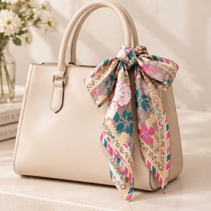 Bandana personnalisé 100% soie 27 pouces, foulard imprimé personnalisé pour la tête, le cou, les cheveux et accessoire de sac - Product Image 6