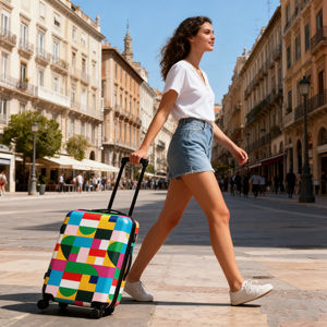 Nouveau logo d'impression Uv Design personnalisé Étui de voyage Impression Bagage à main <span class=keywords><strong>Valise</strong></span> Motif de fleurs Trolley Case - Product Image 6