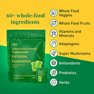 Gomitas de Superalimentos Verdes OEM, Paquete de 28, Multivitaminas, Minerales, Fibra Prebiótica, Veganas, Sin Gluten, Sin OMG - Product Image 3
