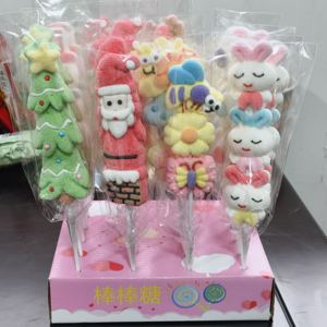 Sucettes guimauves en vrac, douces, multicolores, à thème de Noël, en forme de rennes, avec bonnet et écharpe de Père Noël, pour desserts de fêtes, cadeau pour enfants - Product Image 4