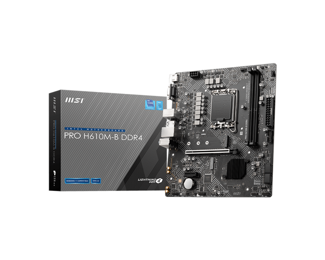 MSI PRO H610M-B DDR4 Motherboard Micro-ATX [Intel H610] 12-gen CPU LGA1700