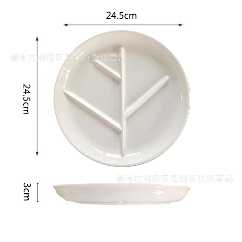 Bandeja divisoria en forma de rama de 9,8 pulgadas de color blanco puro (redonda)