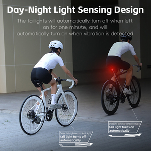 WEST BIKING Aluminiumlegierung Wiederaufladbares Smartes LED Fahrrad Rücklicht Radfahren Nacht Outdoor Blinkendes Warnlicht Zubehör - Product Image 5