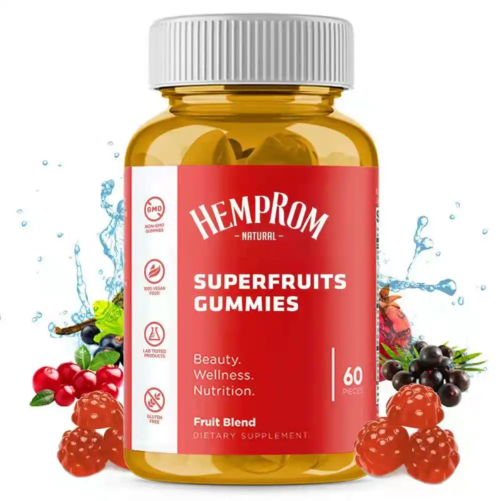Özel etiket Kosher lal bitki bazlı Superfruits vitamini kollajen Gummies diyet takviyeleri için şekerler