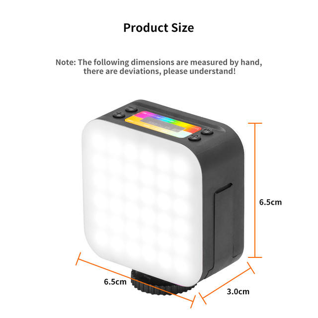 Hongdak Wholesale Double Sides 360 Rotation Full Color Mini Portable LED Camera Lights Magnetic RGB Video Fill Light