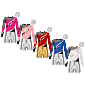 Conjunto de Danza para Niñas de 6 a 16 Años, Fabricante de Ropa de Danza, Leotardo con Pantalones Cortos Metálicos para Gimnasia, Patinaje, Venta al por Mayor - Product Image 1