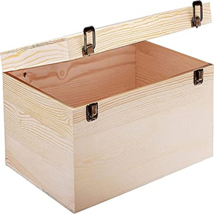 Scatola in <span class=keywords><strong>Legno</strong></span> Grezzo con Chiusura a Scatto, Contenitore Naturale Fai-da-Te per Decorazioni Rustiche - Product Image 2