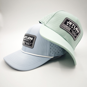 หมวกแก๊ป 6 แผง ปักโลโก้ PVC แบบกำหนดเอง หมวก Snapback แบบมีรูระบายอากาศ กันน้ำ สีเขียว ปีกแบน หมวกเบสบอล หมวกกอล์ฟประสิทธิภาพสูง - Product Image 3