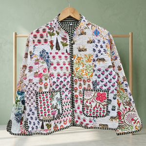 Quilted Cotton Patchwork Reversible Green Solid Women's Winter <b>Jacket</b> New Arrival Elegant Mandarin Collar Regular Length <b>Fleece</b> - Product Image 2