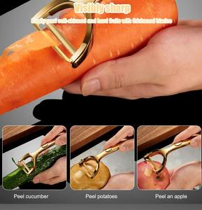 Éplucheur <span class=keywords><strong>de</strong></span> légumes ergonomique en acier inoxydable en forme <span class=keywords><strong>de</strong></span> Y 1 pièce avec poignée antidérapante pour pommes <span class=keywords><strong>de</strong></span> terre <span class=keywords><strong>et</strong></span> autres légumes - Product Image 6