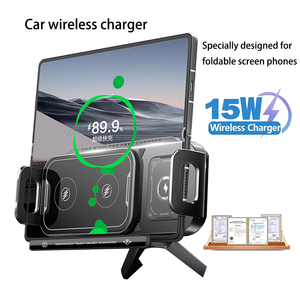 Support de téléphone pliable pour voiture, <span class=keywords><strong>chargeur</strong></span> sans fil universel, support de téléphone intelligent à <span class=keywords><strong>induction</strong></span>, <span class=keywords><strong>chargeur</strong></span> électrique rotatif - Product Image 1