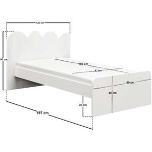 Juego de <span class=keywords><strong>Muebles</strong></span> de 4 Piezas para Dormitorio Infantil NOVA, Tablero de MDF con Acabado Blanco Mate, Cama Individual <span class=keywords><strong>Juvenil</strong></span> con Gabinete de Almacenamiento - Product Image 5
