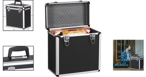 Caja de Almacenamiento de Vinilos de Aluminio para 50 Discos - Estuche de Transporte con Cerradura para <span class=keywords><strong>DJ</strong></span> - Product Image 3