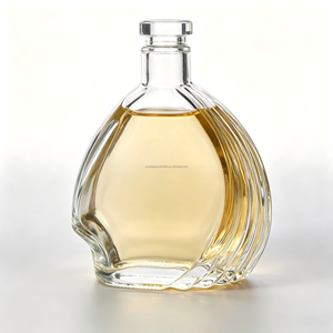 Bouteille en verre super flint de 500 ml, forme coquille unique, personnalisée en usine, pour spiritueux, vodka, gin, <span class=keywords><strong>tequila</strong></span> - Product Image 1