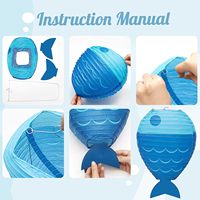 Nouveau design Lanterne en papier en forme de poisson de 25cm Lanternes en papier en gros Diy pour les cadeaux de fête