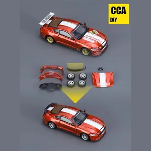 Coche de Carreras de Aleación de Zinc a Escala 1:42, Modelo Fundido a Presión con Sonido <span class=keywords><strong>y</strong></span> Luz, Ruedas de Goma, Vehículos de Juguete para Niños - Product Image 4