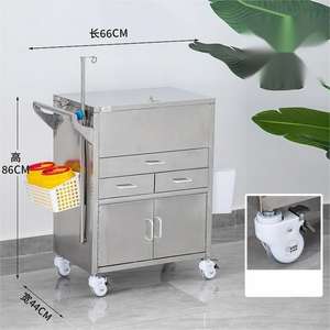 รถเข็นโรงพยาบาลเคลื่อนที่สี่ล้อสำหรับรถเข็นจ่ายยาสแตนเลสหลายลิ้นชักสามารถปรับแต่งได้ - Product Image 5