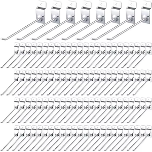 Crochets muraux en métal robuste à fil simple, noirs et blancs, pour présentoirs de magasins de détail et supermarchés - Product Image 1