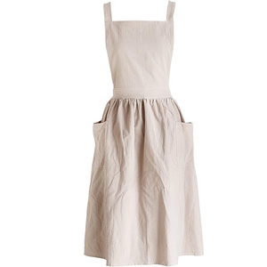 8283 qualité supérieure Style <span class=keywords><strong>japonais</strong></span> coton <span class=keywords><strong>lin</strong></span> croix dos <span class=keywords><strong>tablier</strong></span> avec 2 poches pour la cuisine jardinage femmes coton <span class=keywords><strong>lin</strong></span> <span class=keywords><strong>tablier</strong></span> - Product Image 1