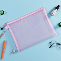 Meilleures ventes Sac de classement personnalisé en plastique tulle coloré Fournitures de bureau scolaires Sac de classement en gaze taille A4 A5 A6