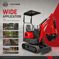 Mini-excavatrice Fulcore certifiée CE EPA EuroV ISO, personnalisation complète de la machine, configuration optionnelle