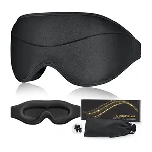 Masques pour les <span class=keywords><strong>yeux</strong></span> 3D occultants profilés pour pochette de voyage en mousse à mémoire de forme et oreille avec matériau en cristal <span class=keywords><strong>hydratant</strong></span> - Product Image 1